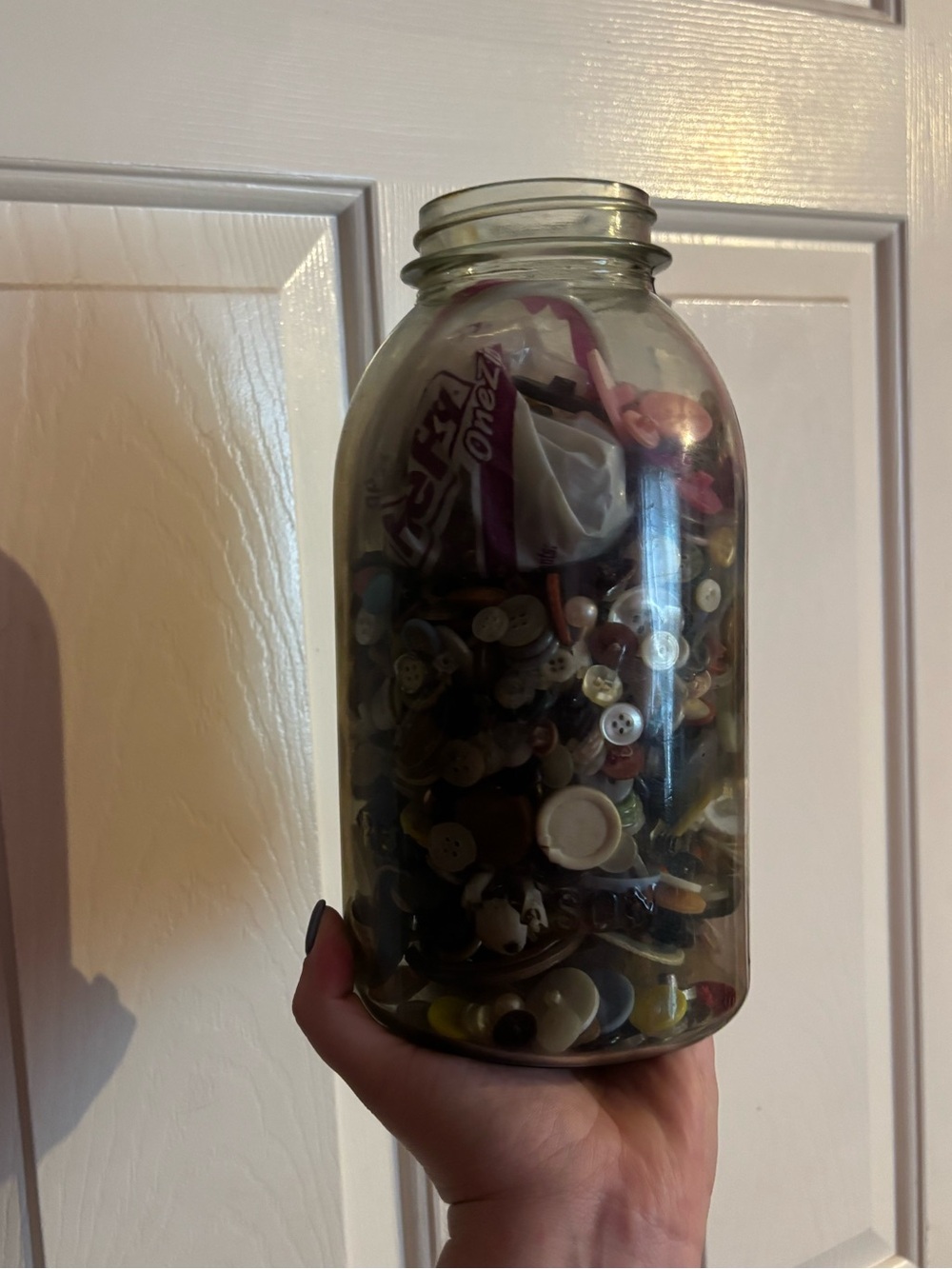 🧵 Giant antique mason jar full of buttons